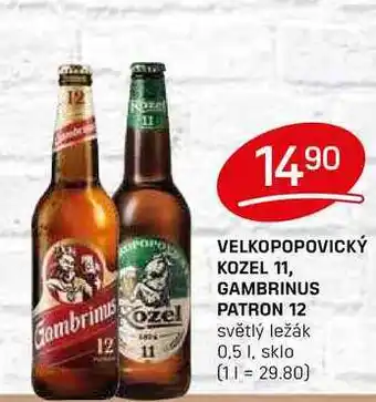 Flop GAMBRINUS PATRON 12 světlý ležák 0,5l nabídka