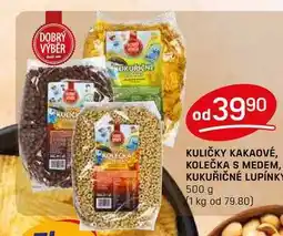 Flop KULIČKY KAKAOVÉ, KOLEČKA S MEDEM, KUKUŘIČNÉ LUPÍNKY 500 g nabídka