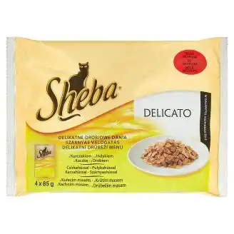 Flop Sheba krmivo pro dospělé kočky 4x85g, vybrané druhy 340g nabídka