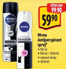 Albert Nivea Antiperspirant sprej nabídka