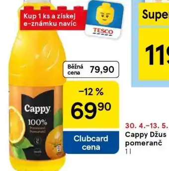 Tesco Cappy Džus pomeranč 1 l nabídka