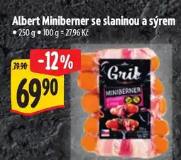 Albert Albert Miniberner se slaninou a sýrem nabídka
