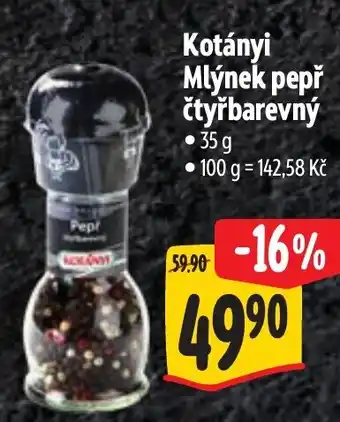 Albert Kotányi Mlýnek pepř čtyřbarevný nabídka
