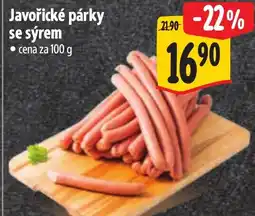Albert Javořické párky se sýrem nabídka