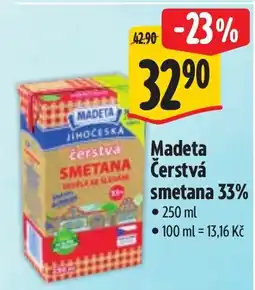 Albert Madeta Čerstvá smetana 33% nabídka