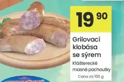Kubík potraviny Grilovací klobása se sýrem nabídka