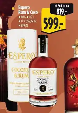 Albert Espero rum & coco nabídka