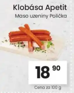 Kubík potraviny Klobása Apetit nabídka