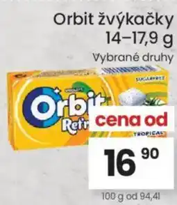 Kubík potraviny Orbit žvýkačky nabídka