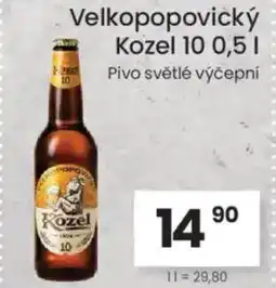 Kubík potraviny Velkopopovický Kozel 10 nabídka