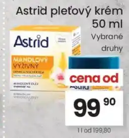 Kubík potraviny Astrid pleťový krém nabídka