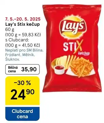 Tesco Lay's Stix kečup nabídka