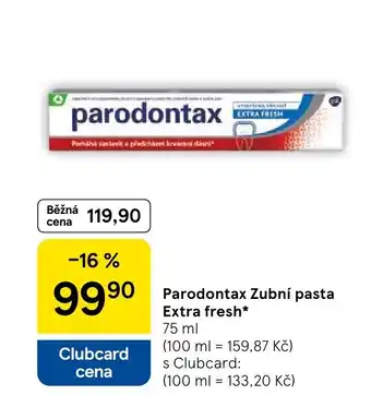 Tesco Parodontax Zubní pasta Extra fresh nabídka
