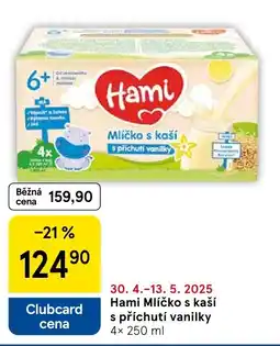 Tesco Hami Mlíčko s kaší s příchuti vanilky nabídka