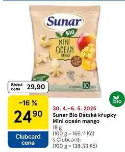 Tesco Sunar Bio Dětské křupky Mini oceán mango nabídka