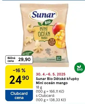 Tesco Sunar Bio Dětské křupky Mini oceán mango nabídka