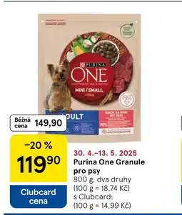 Tesco PURINA One Granule pro psy nabídka