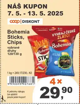 COOP DISKONT Bohemia Sticks, Chips nabídka