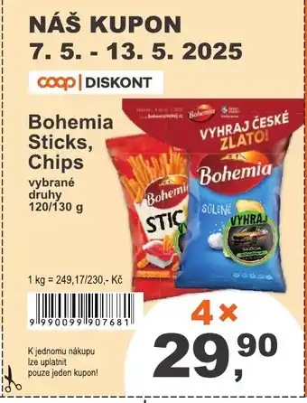 COOP DISKONT Bohemia Sticks, Chips nabídka