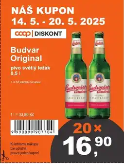 COOP DISKONT Budvar Original nabídka