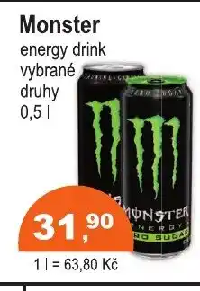 COOP DISKONT MONSTER energy drink nabídka