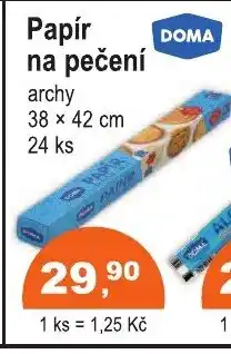COOP DISKONT DOMA Papír na pečení nabídka