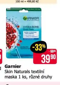 Teta Garnier skin naturaks textilní maska nabídka