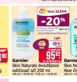 Teta Garnier skin odličovač očí nabídka