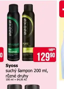 Teta Syoss suchý šampon nabídka