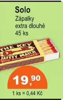COOP DISKONT Solo Zápalky nabídka