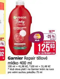 Teta Garnier repair tělové mléko nabídka