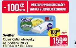 Teta Swiffer citrus čistící ubrousky na podlahu nabídka