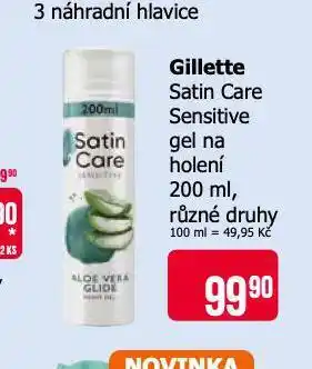 Teta Gillette satin care sensitive gel na holení nabídka