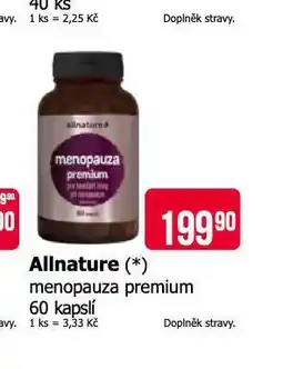 Teta Allnature menopauza premium nabídka