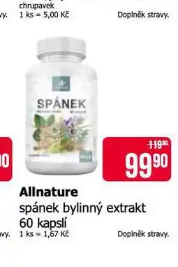 Teta Allnature spánek bylinný extrakt nabídka