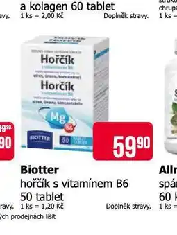 Teta Biotter hořčík s vitamínem b6 nabídka