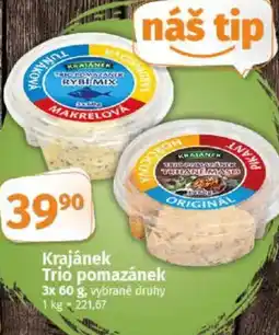 COOP TIP Krajánek Trio pomazánek nabídka