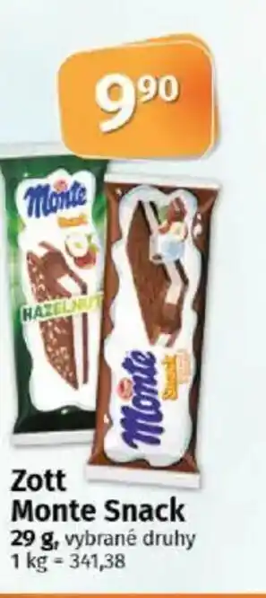 COOP TIP ZOTT Monte Snack nabídka
