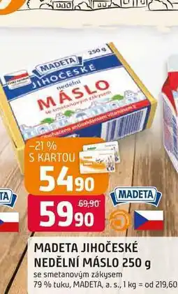 Trefa MADETA MADETA JIHOČESKÉ NEDĚLNÍ MÁSLO 250 g se smetanovým zȧkysem 79% tuku nabídka