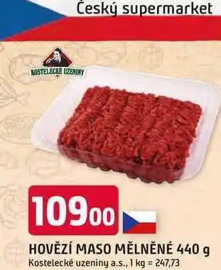 Trefa KOSTELECKÉ UZENINY HOVĚZÍ MASO MĚLNĚNÉ 440 g nabídka