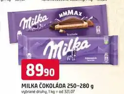 Trefa MILKA ČOKOLÁDA 250-280 g nabídka