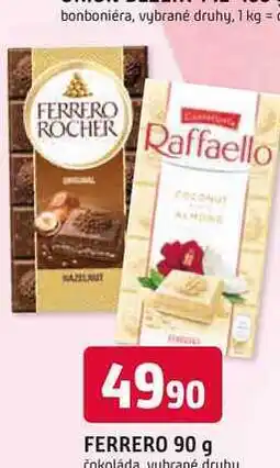 Trefa FERRERO 90 g čokoláda vybrané druhy nabídka
