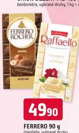Trefa FERRERO 90 g čokoláda vybrané druhy nabídka
