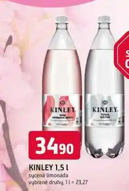 Trefa KINLEY 1,5 l sycená limonáda vybrané druhy nabídka
