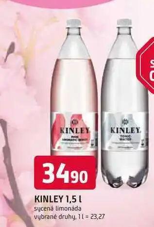 Trefa KINLEY 1,5 l sycená limonáda vybrané druhy nabídka