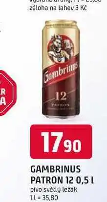 Trefa GAMBRINUS PATRON 12 0,5 l nabídka