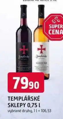 Trefa TEMPLÁŘSKÉ SKLEPY 0,75 L nabídka