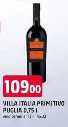 Trefa VILLA ITALIA PRIMITIVO PUGLIA 0,75 L nabídka
