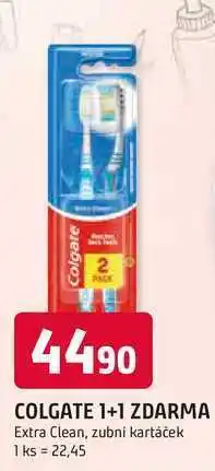 Trefa COLGATE 1+1 ZDARMA Extra Clean, zubni kartáček nabídka