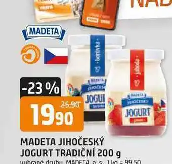 Trefa MADETA JIHOČESKÝ JOGURT TRADIČNÍ 200 g nabídka